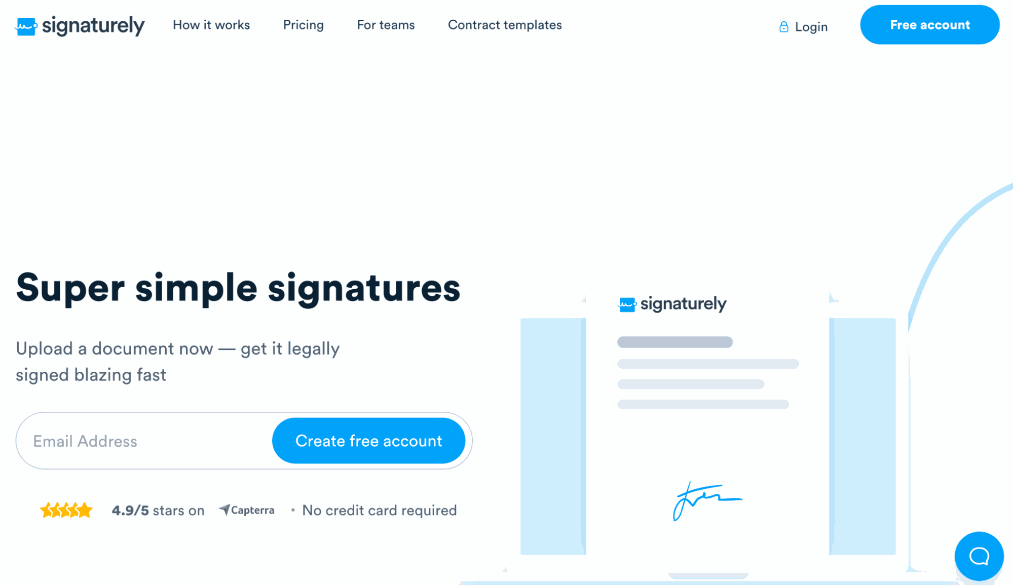 Signaturely New Homepage 