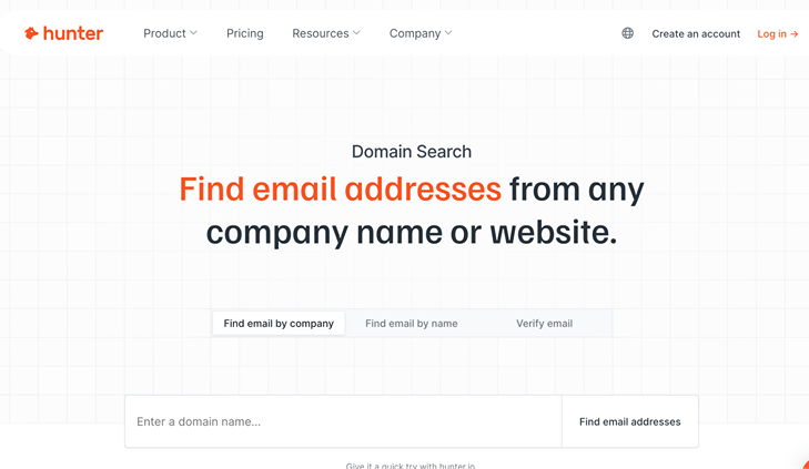 hunter-domain-search-email